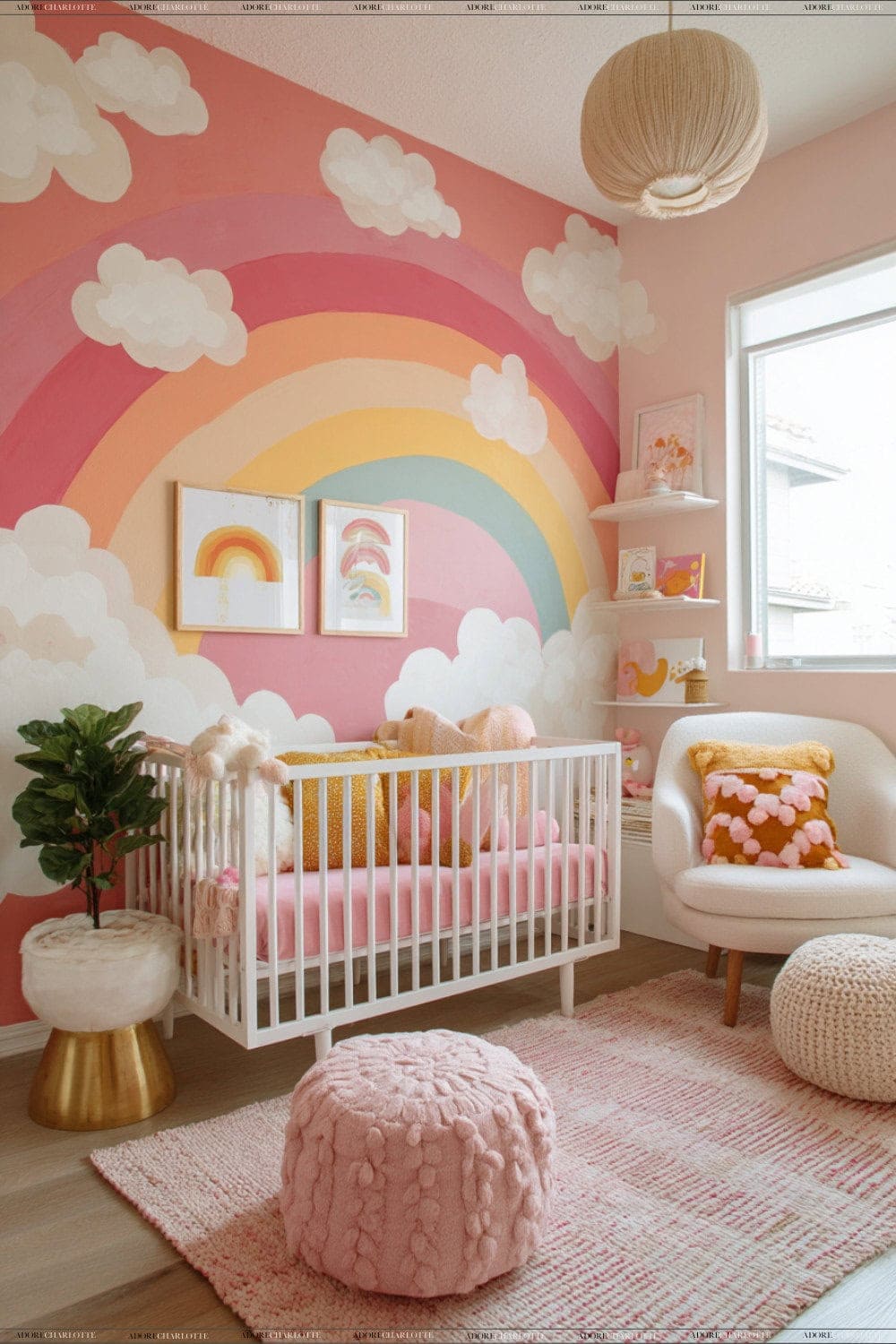Colorful Rainbow Accents baby nursery room theme