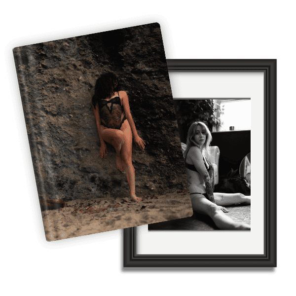 examples of heirloom albums or wall art products for bridal boudoir photoshoots by ELI Boudoir