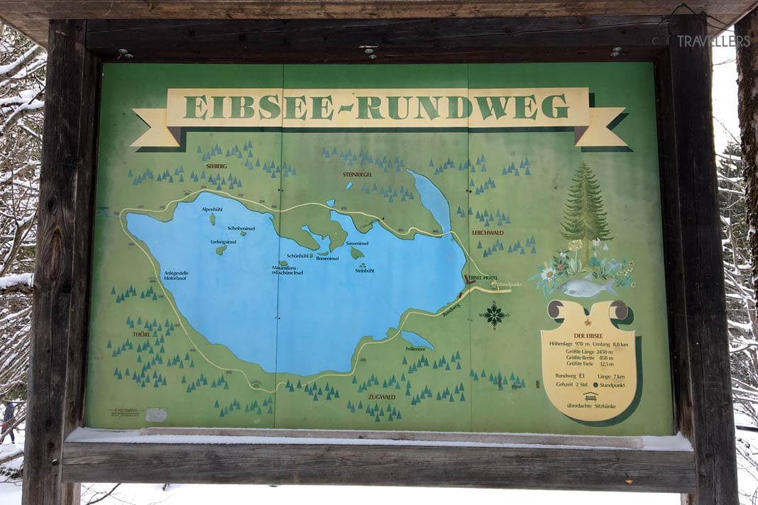 Der Schild vom Eibsee-Rundweg