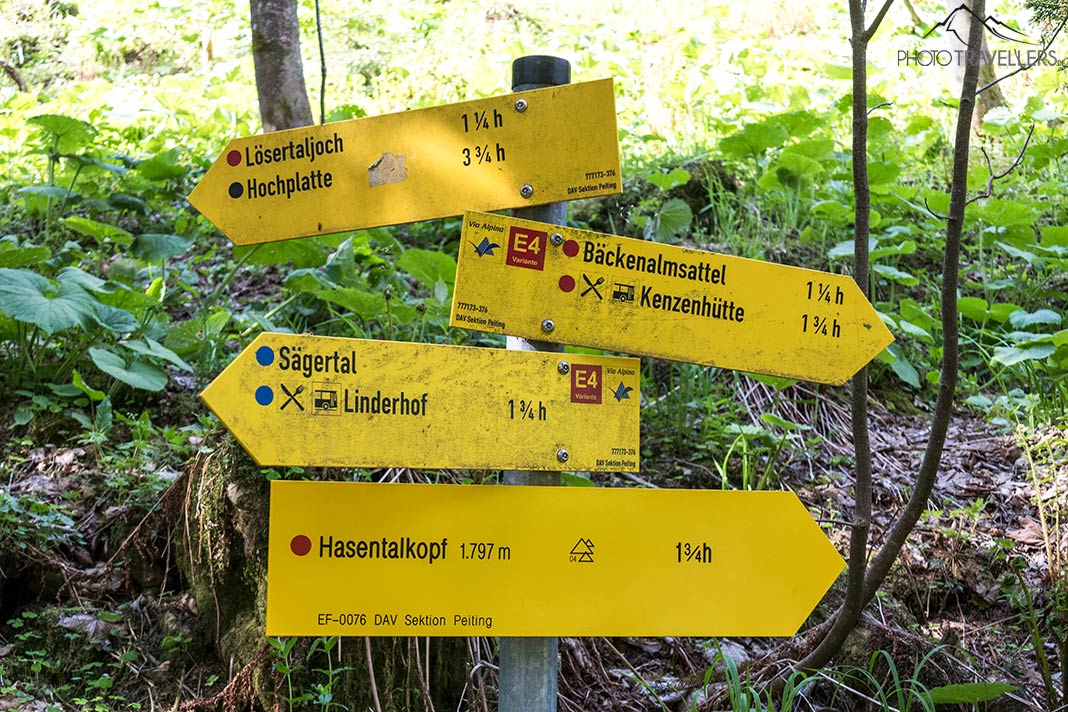 Wegweiser zum Hasentalkopf