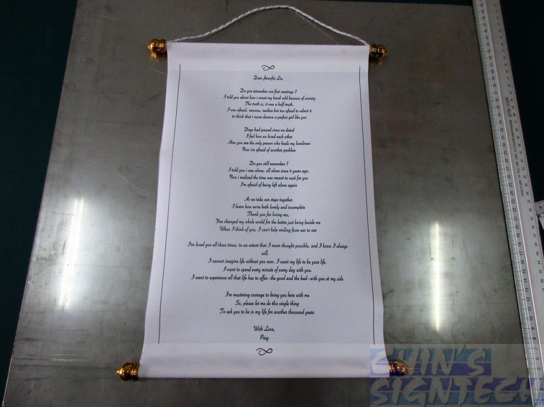 Love letter print on fabric