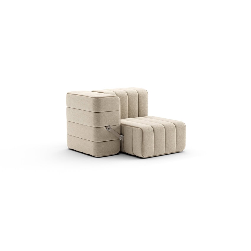 1-Sitzer Modulsofa im Stoff Jet –  3 Sofa-Module