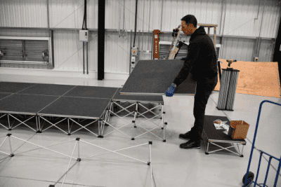 OPT-Stage-Assembley - NexGen Portable Staging & Dancefloors portable stage - deck platforms and riser legs