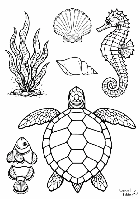 Schöne Fensterbild-Schablonen mit Ozean-Tieren zum Ausdrucken und Abpausen