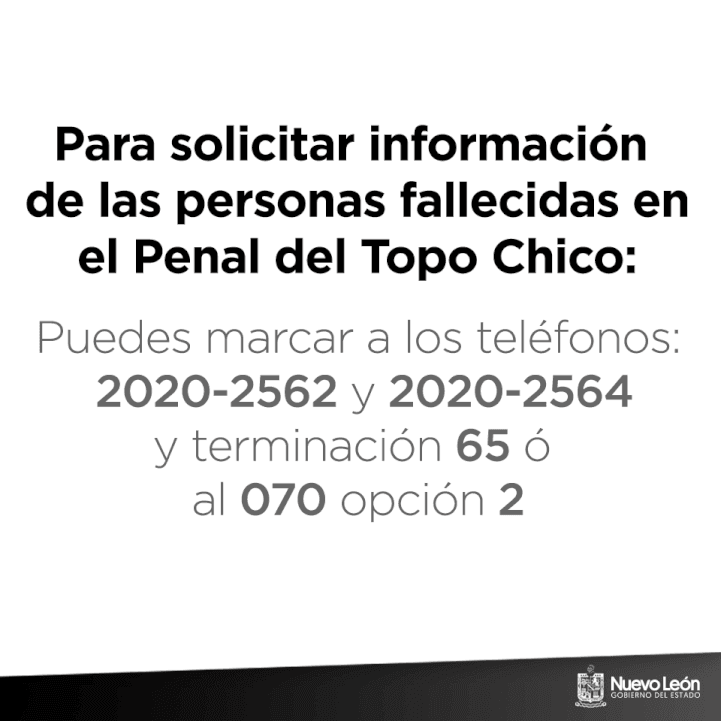 Teléfono de contacto para familares