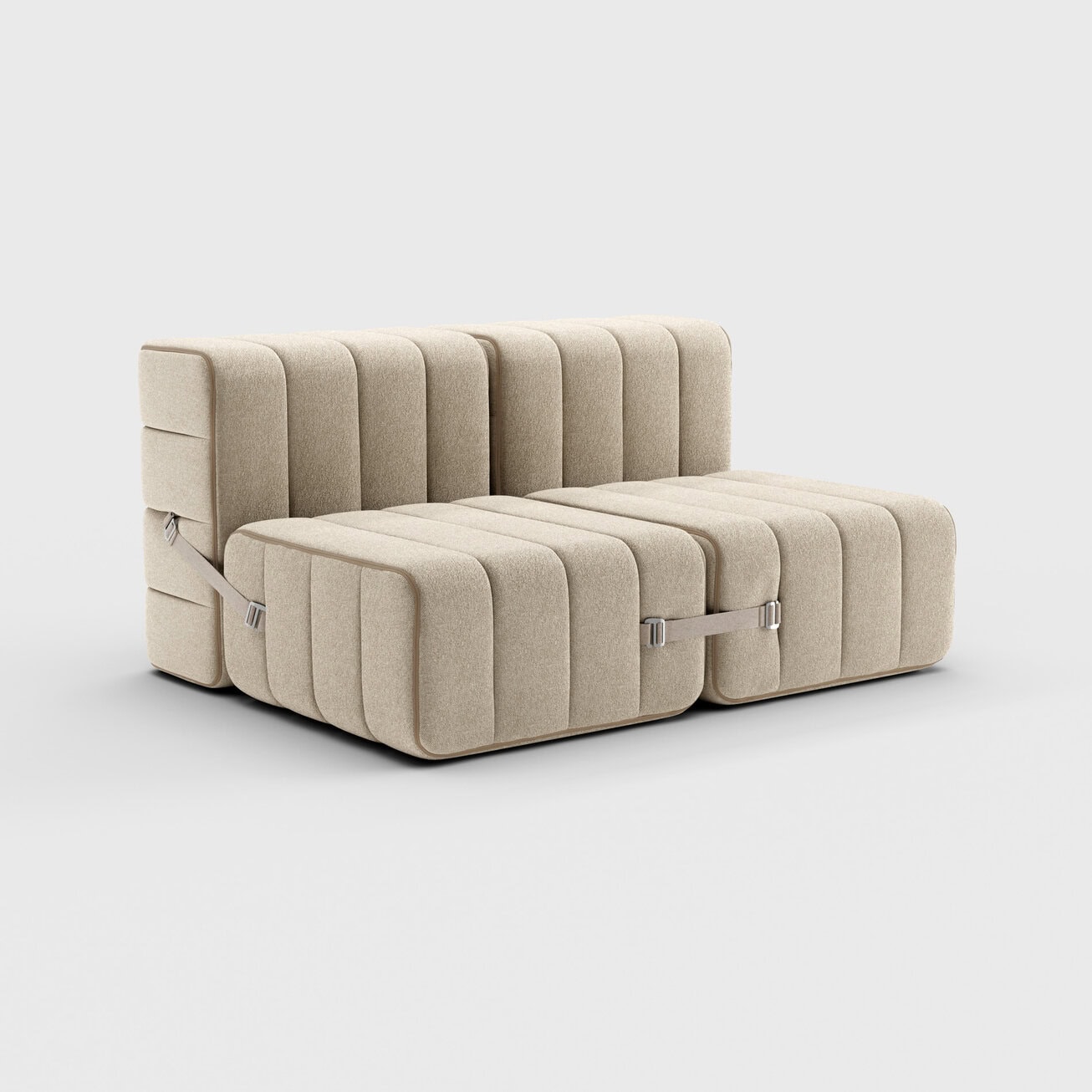 Modulares 2-Sitzer Sofa im Stoff Jet –  4 Sofa Module