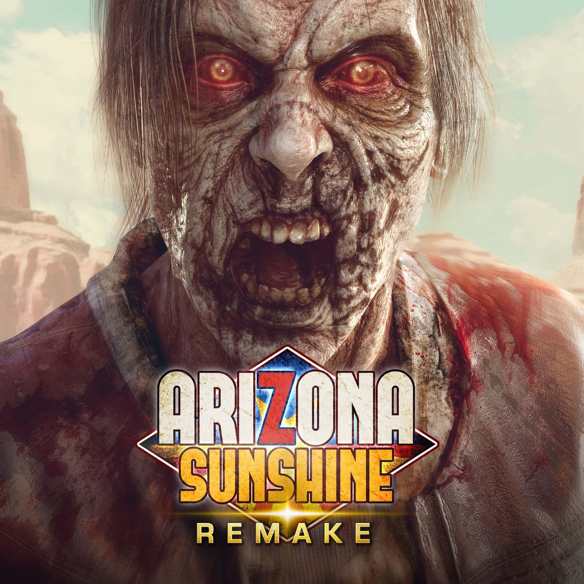 Arizona Sunshine Remake_Key Art_1x1 Zombis terrifiant de Arizona Sunshine Remake, jeu de tir à la première personne, atmosphère effrayante, zombies agressifs, jeu vidéo d'horreur, gameplay immersif.