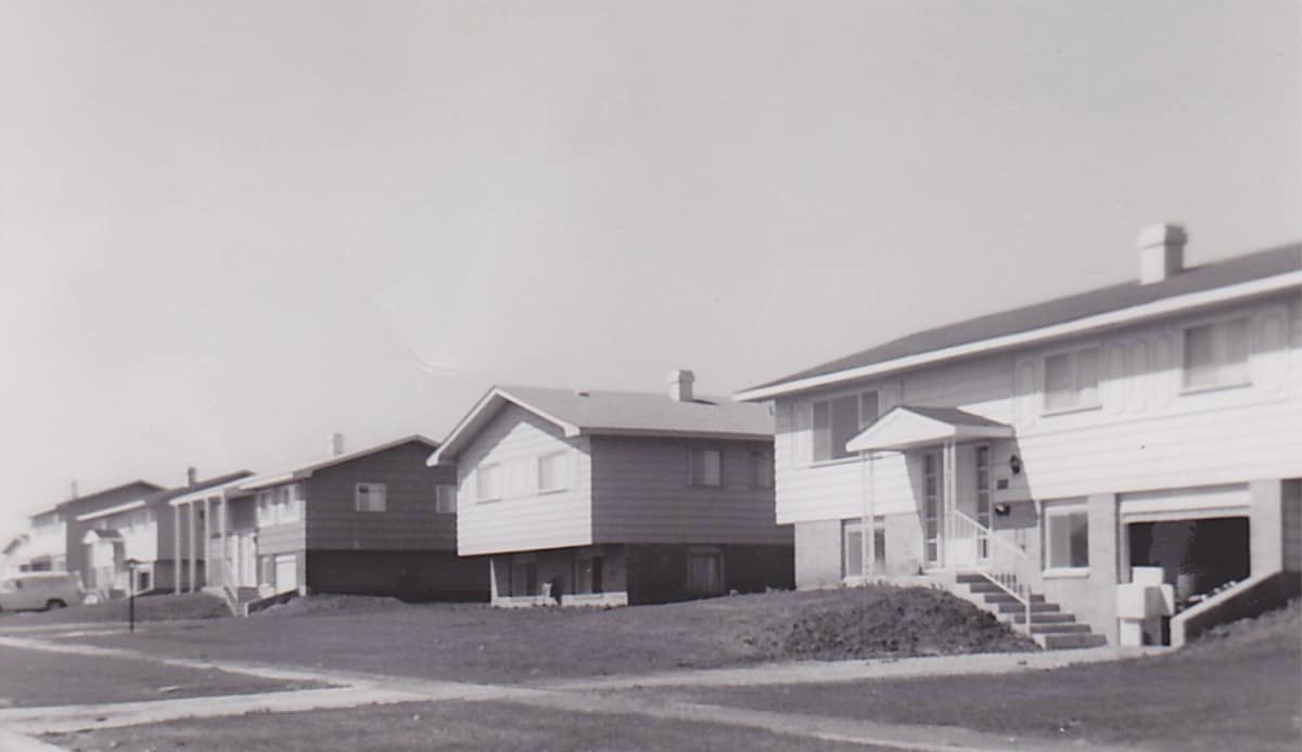 New suburban track home built in the early 1960s in Hoffman Estates, Illinois