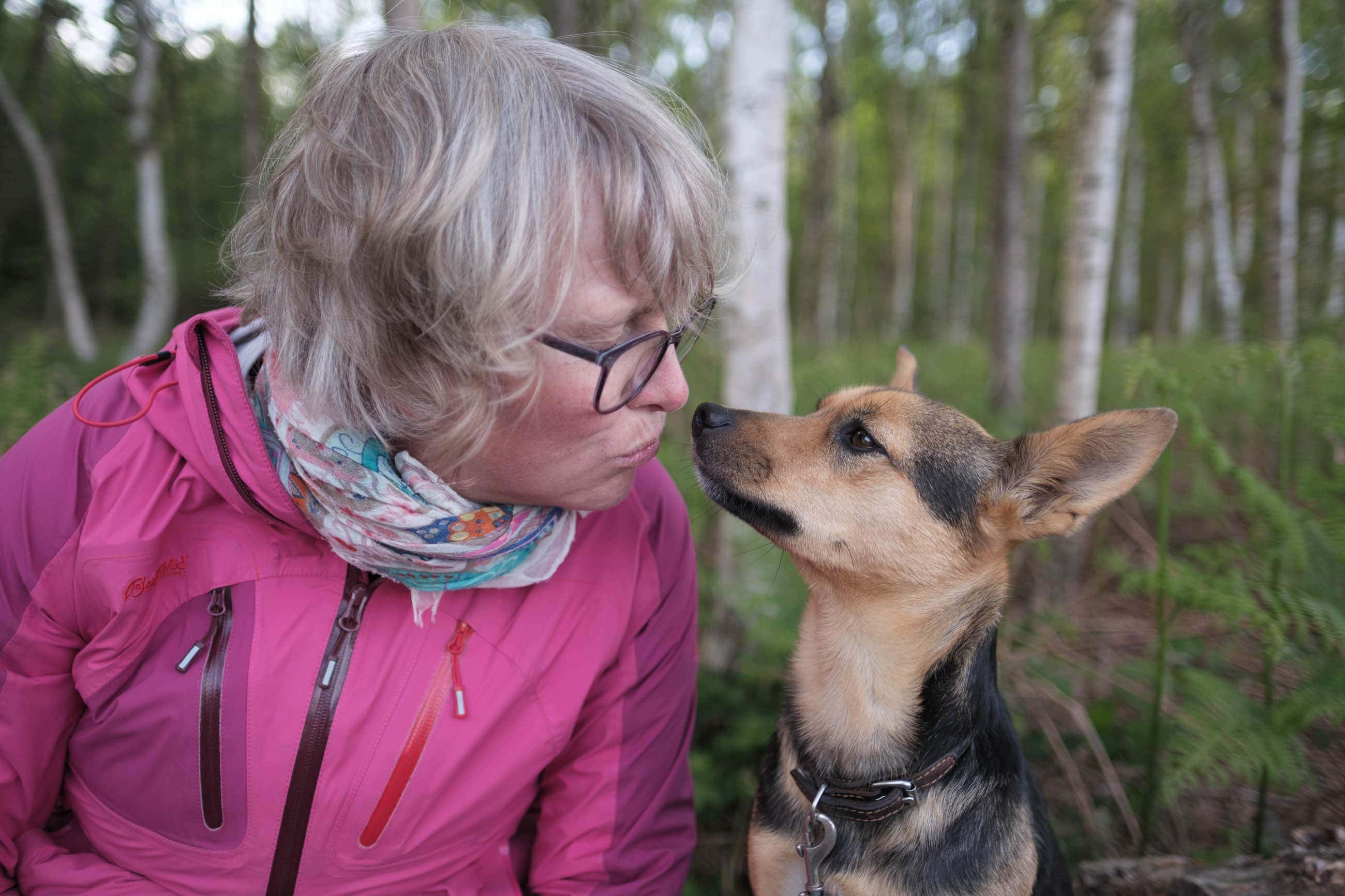 Annette mit Hunden