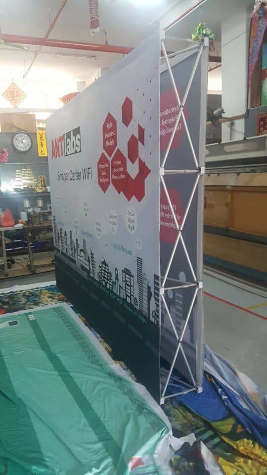 3 x 2.25m Fabric pop up display - Double Sided