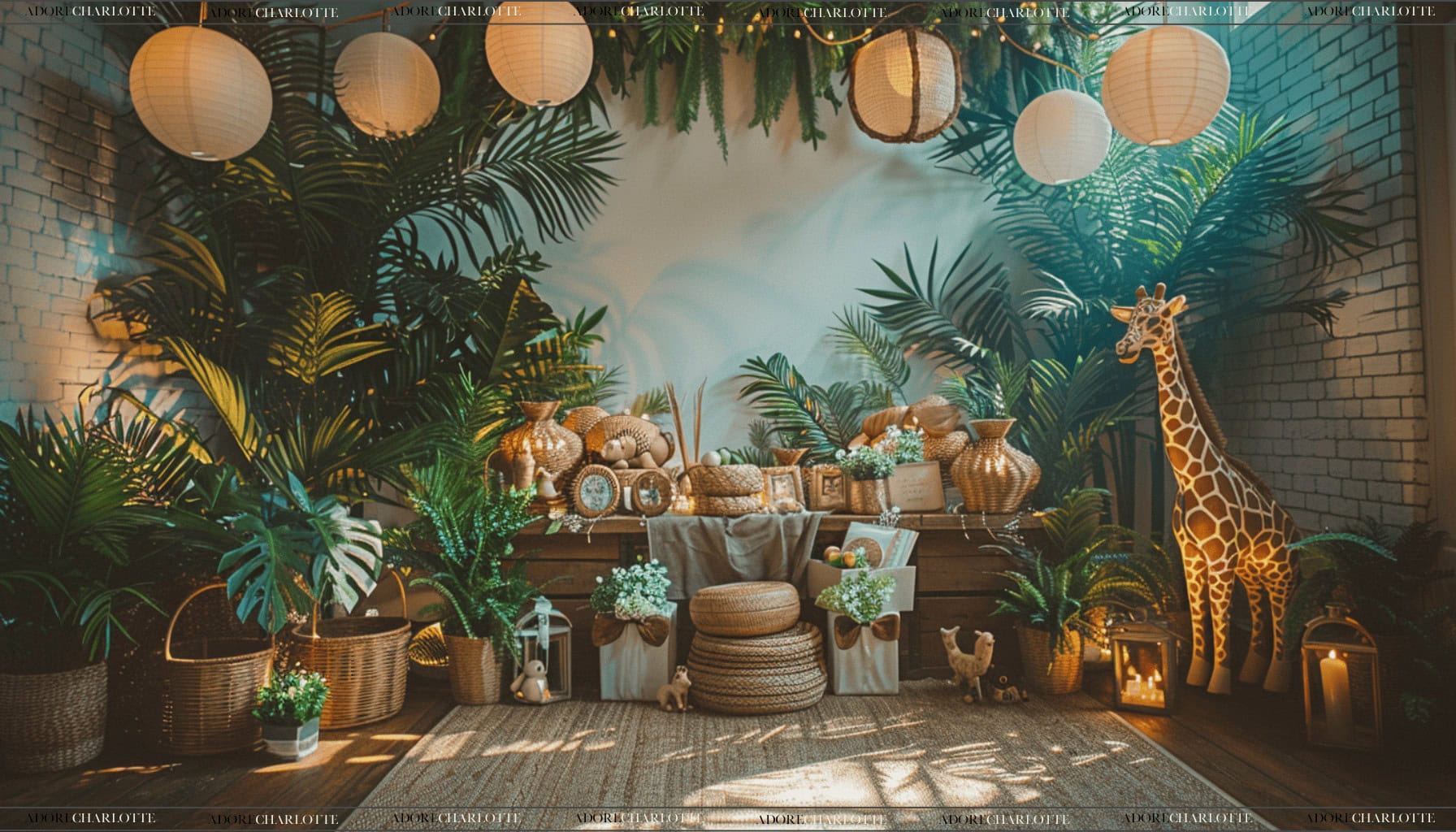 Baby Naming Ceremony Theme Safari Adventure Theme indoor decor