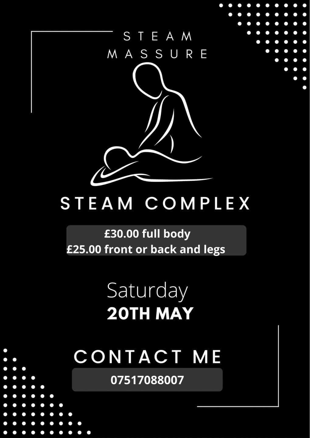 Swedish massage, steam complex