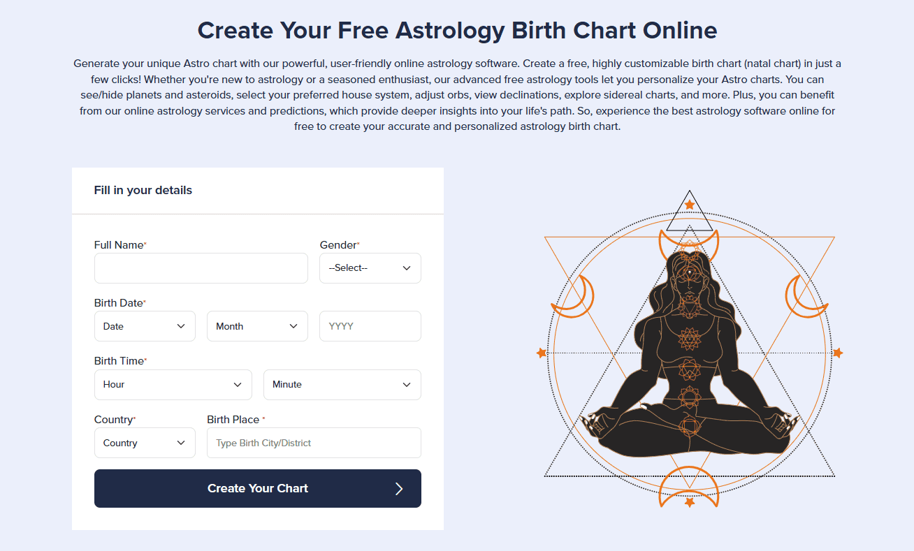 मुफ्त वैदिक जन्म चार्ट ऑनलाइन कैलकुलेटर