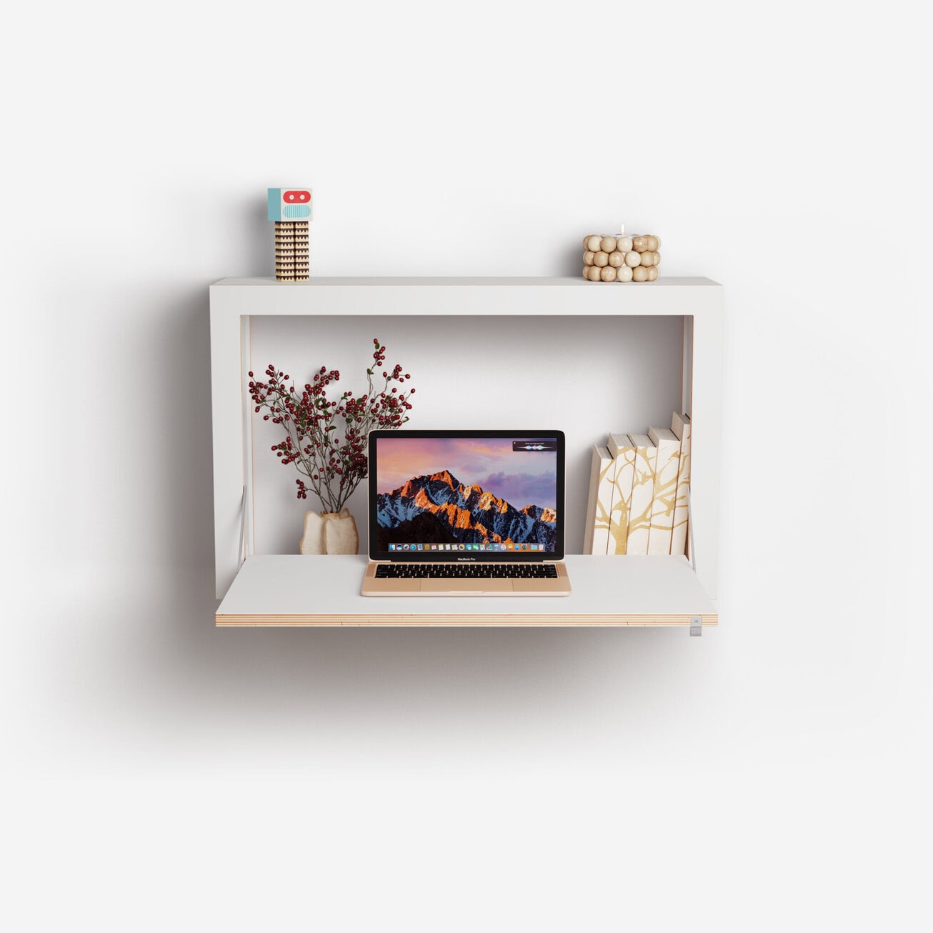 Fläpps Box Sekretär-in 80x50x20 | Klappbarer Wandschreibtisch mit viel Stauraum