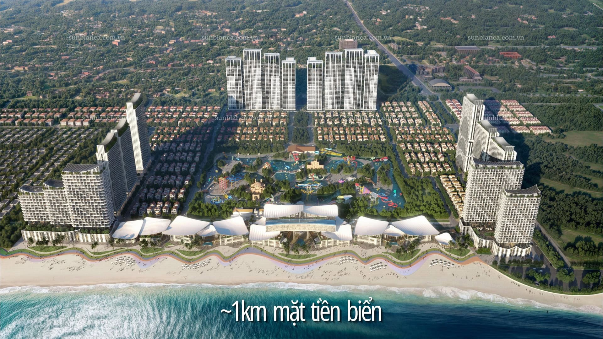 Gần 1km mặt tiền biển là lợi thế độc tôn của phân khu thấp tầng Casa.