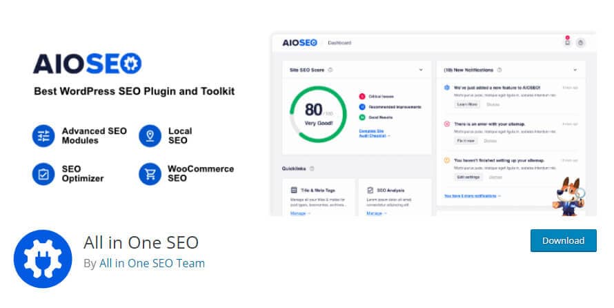 All in one SEO plugin in WordPress