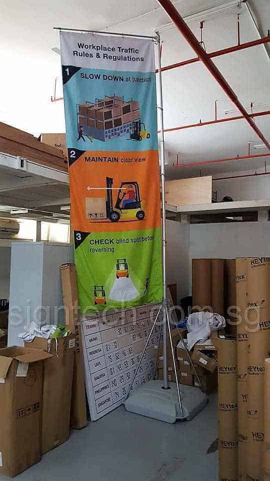 5m water base flag pole for safety branding 5m water base flag pole for safety branding