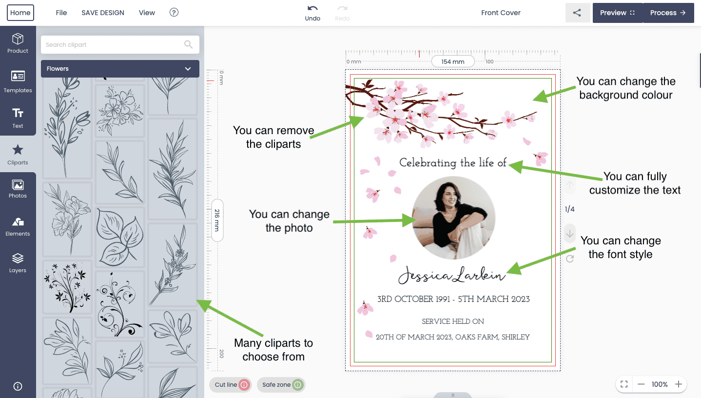 Create funeral order of service