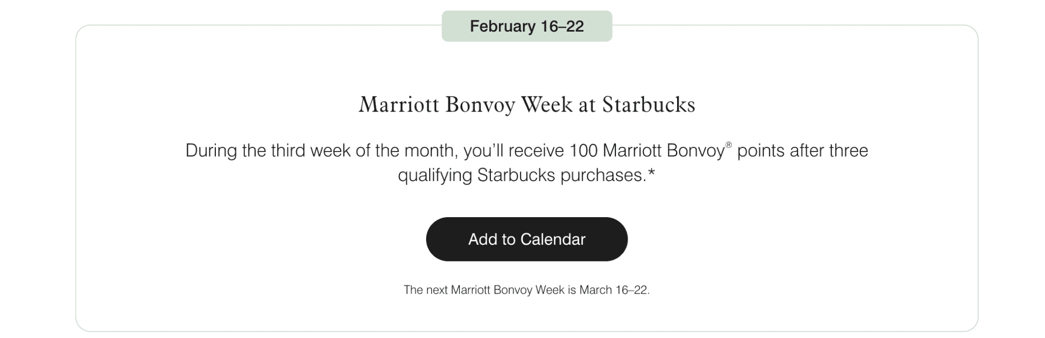 Bonvoy Week at Starbucks: Boost Your Rewards With 2X Stars or 100 Points 2 Marriott Bonvoy Week at Starbucks - February 16 - 22