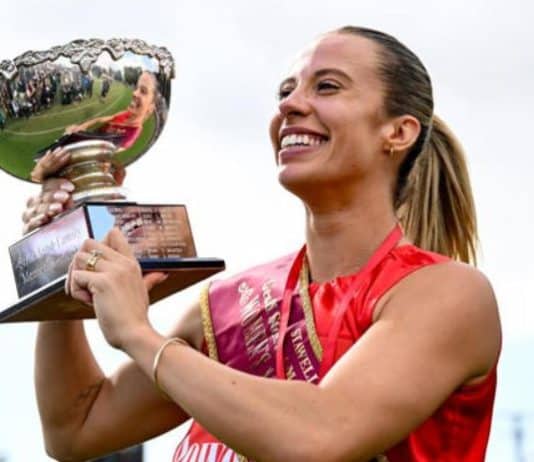 John Evans and Bree Rizzo win the Stawell Gift