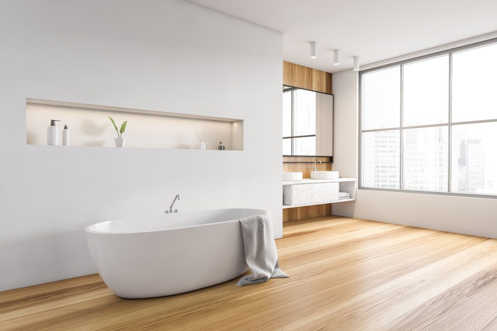 Parkett im Badezimmer