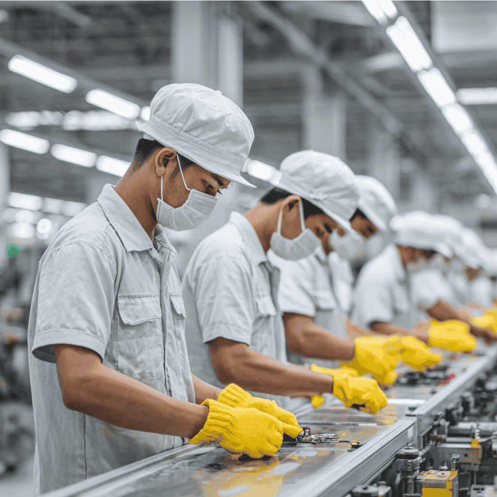 外籍移工|114 年工廠校正營運調查 7 月底前進行 外籍移工|114 年工廠校正營運調查 7 月底前進行示意圖