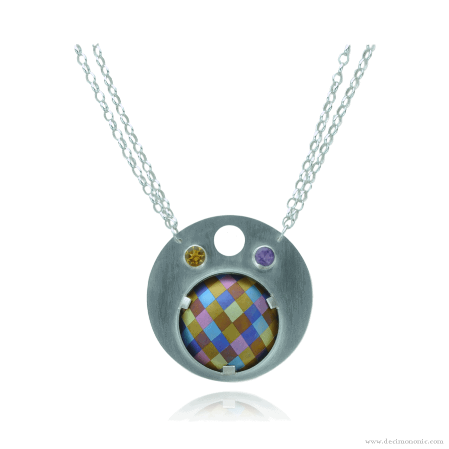 Emilie flöge tribute - Sterling silver and anodized titanium necklace by Decimononic