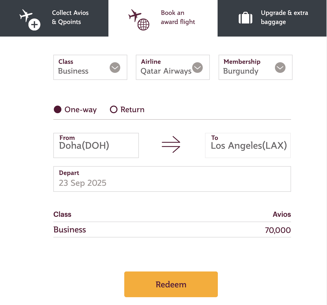 Qatar Airways Privilege Club Benefits and How They Compare to U.S. Programs 5 70k Avios fly you from Los Angeles all the way to Doha in business class
