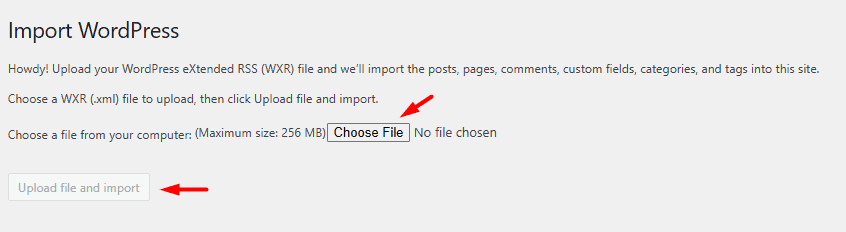 Upload your xml file