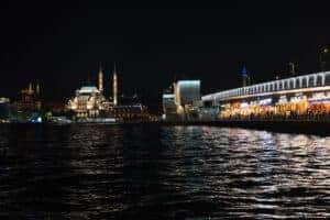 Istanbul Sehenswürdigkeiten, istanbul - Istanbul Sehenswürdigkeiten Neue Moschee und Galata Brücke bei Nacht Istanbul Sehenswürdigkeiten