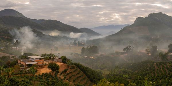 Vue sur le parc national de Caparao, Brésil, l'origine de ce café