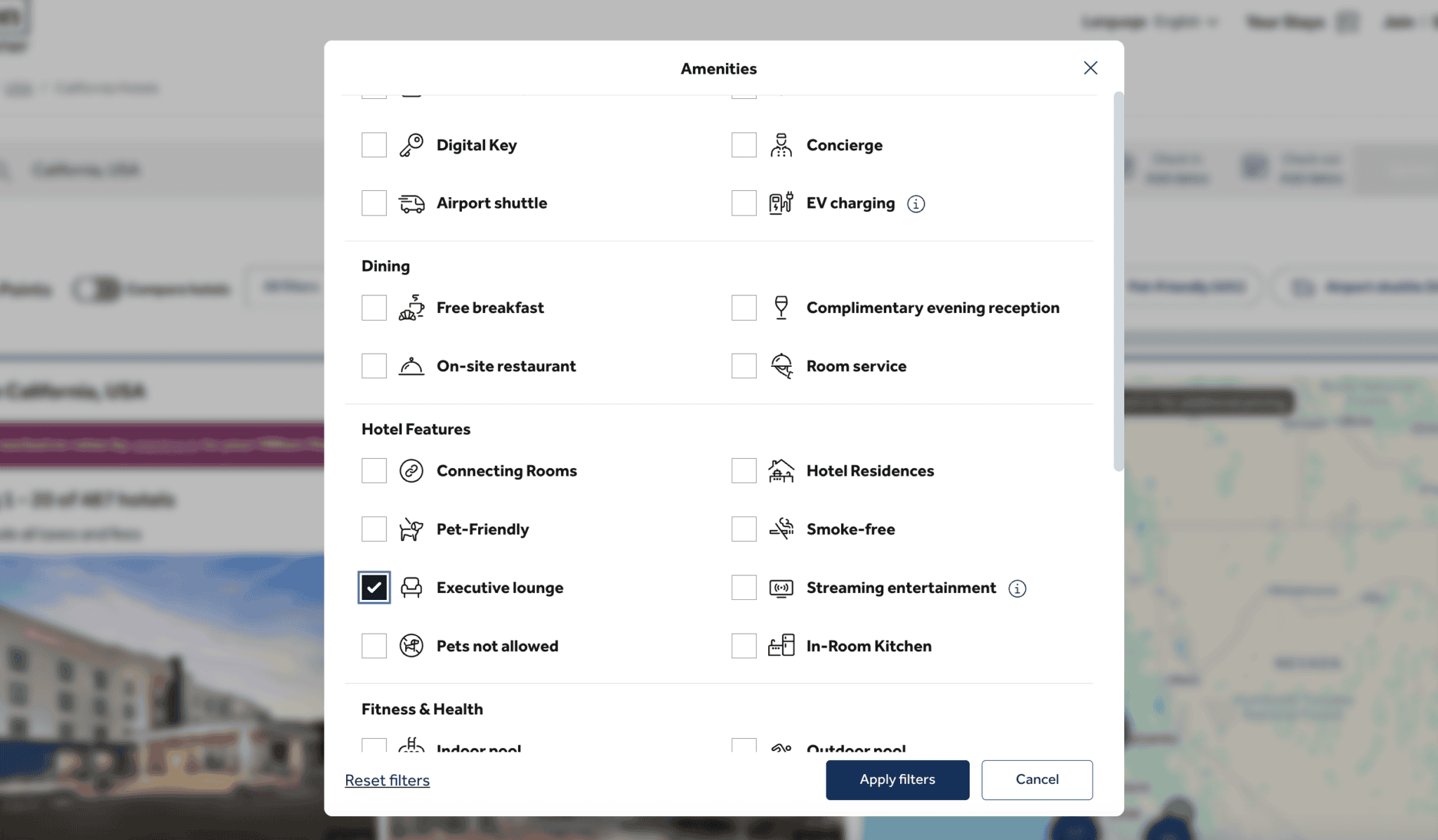 Discover Hilton Executive Lounges: Access & Benefits 4 search for hotels with the “Executive lounge”
