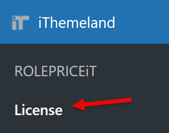 Select license menu