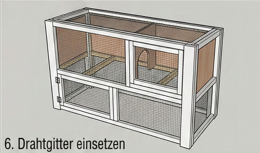 Drahtgitter einsetzen