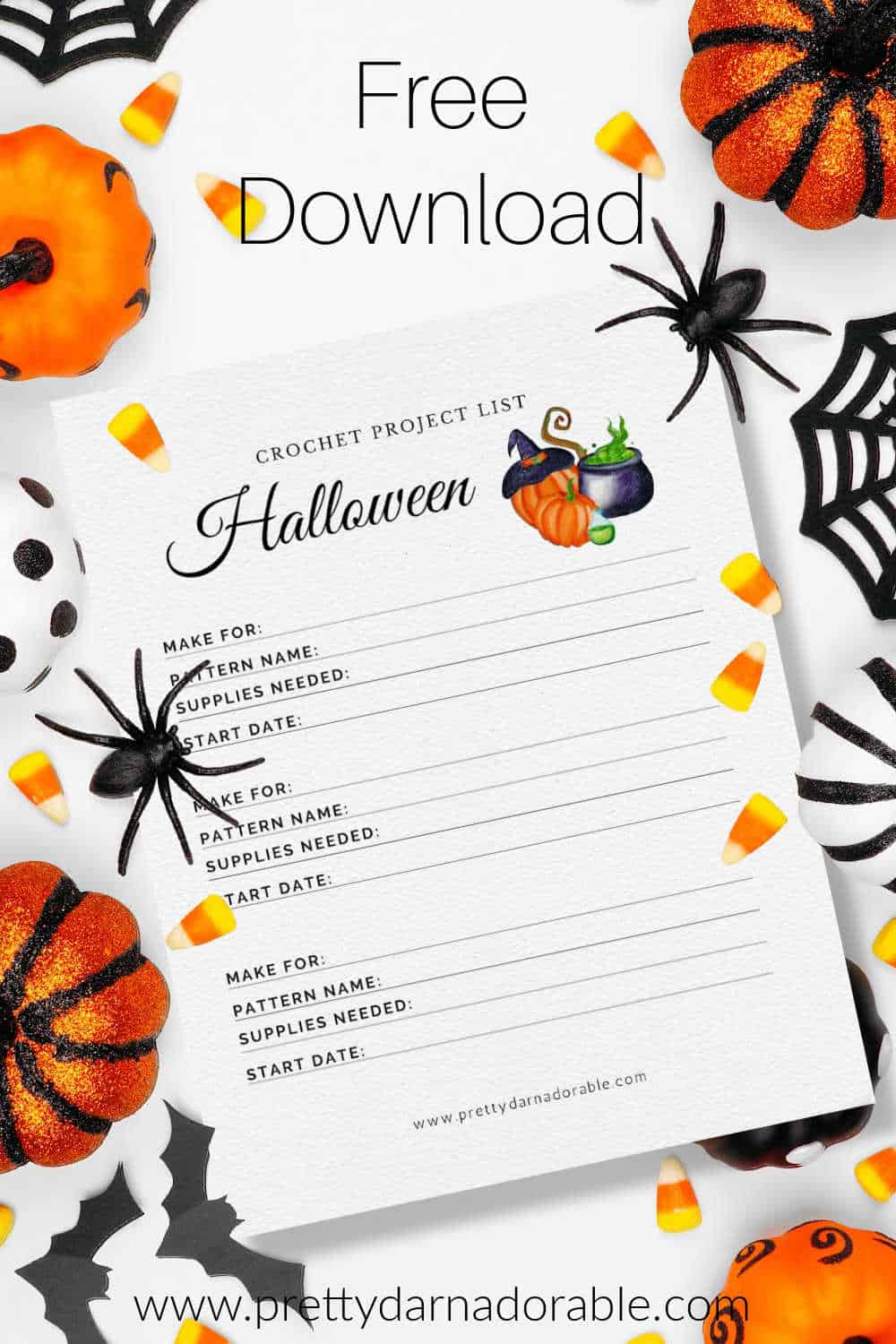 free halloween crochet planner