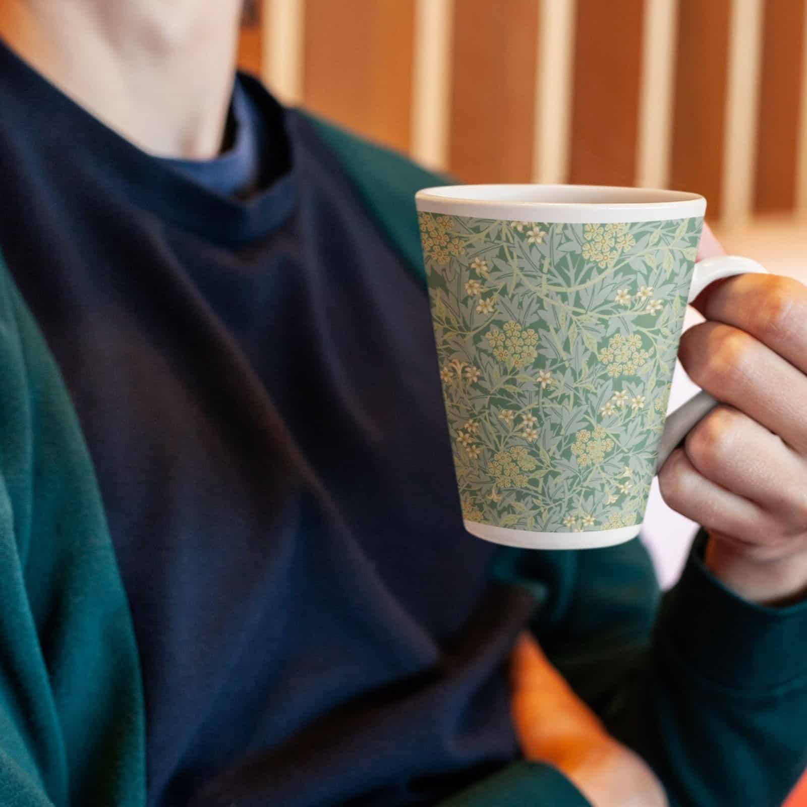 William Morris 17oz Ceramic Mug (50) William Morris Coffee Cup – Jasmine, 17oz Ceramic Mug