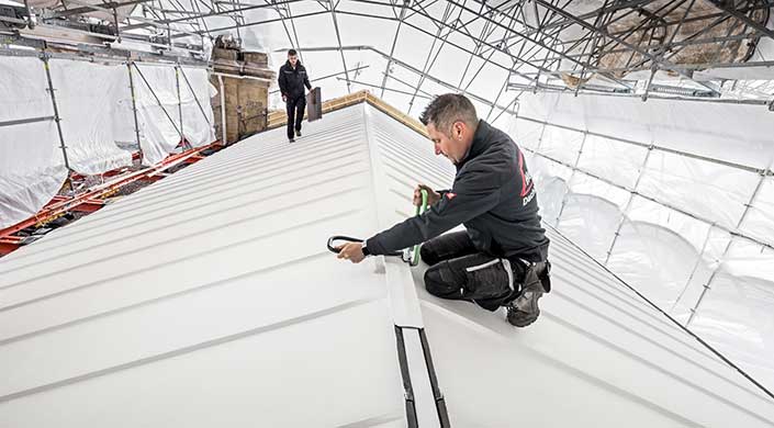 Bild von der Dachbaustelle des Landesmuseum Hannover