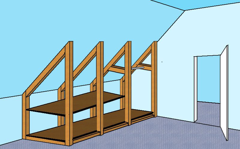 Kleiderstange für den Dachschrägenschrank