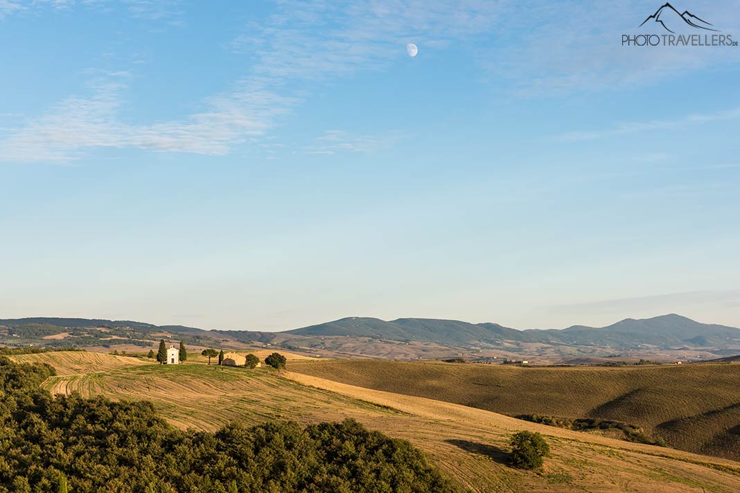 Der Blick auf die Cappella della Madonna di Vitaleta