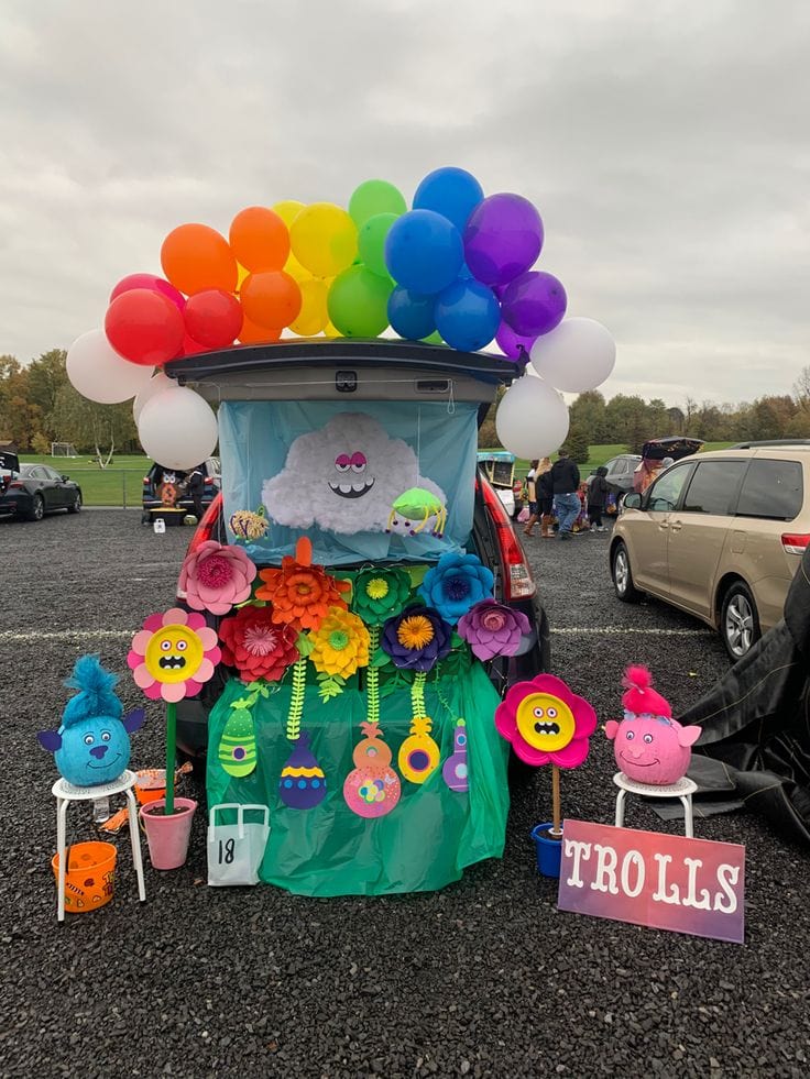 Trolls Movie Party trunk or treat idea