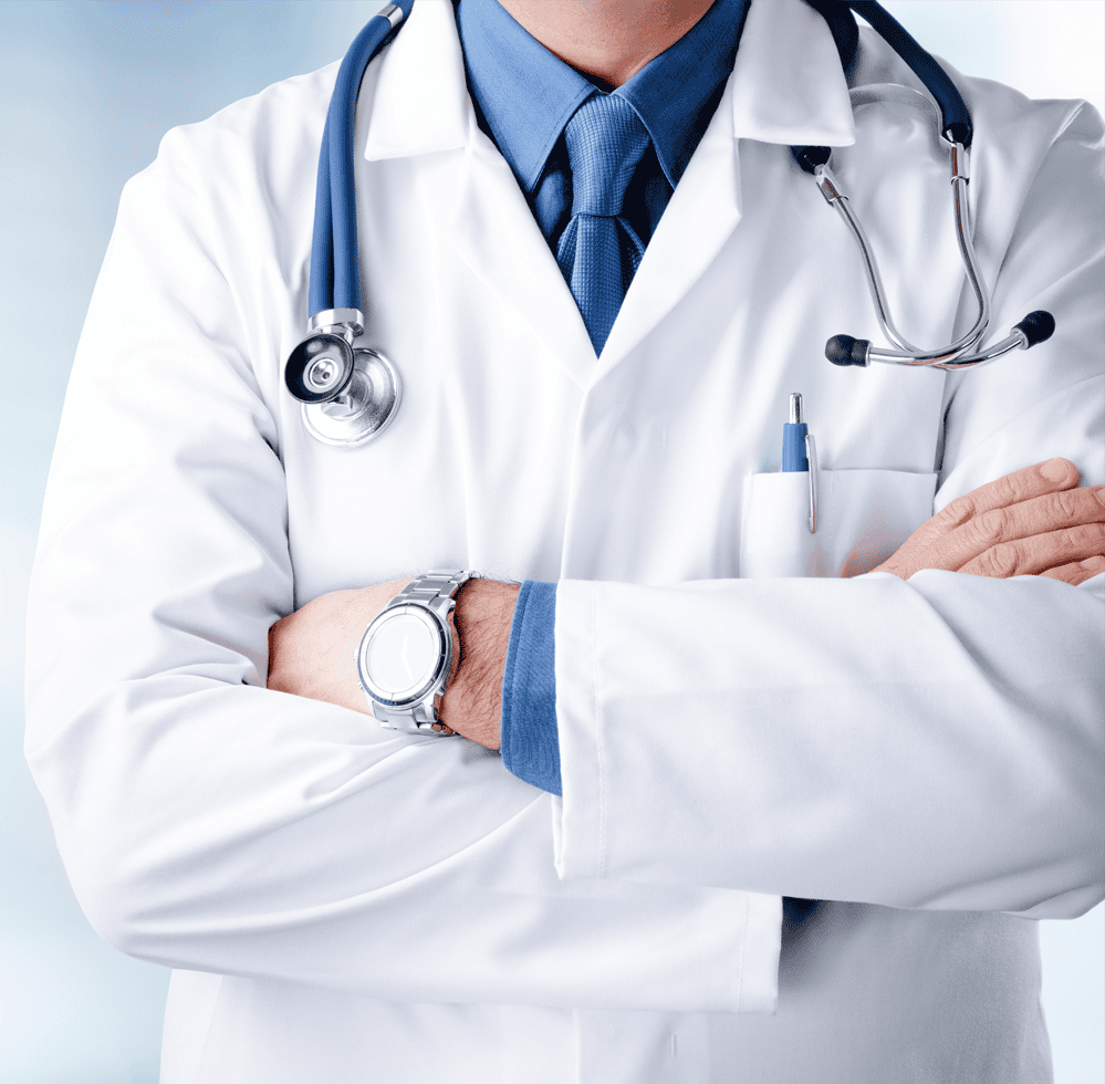 Doctor in medical gown standing with arms crossed, representing Korean American hospitals and PPO patient access issues