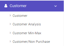 Available reports based on customer metrics