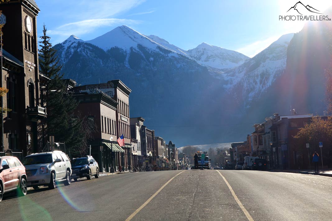 Das Örtchen Telluride in Colorado am Morgen