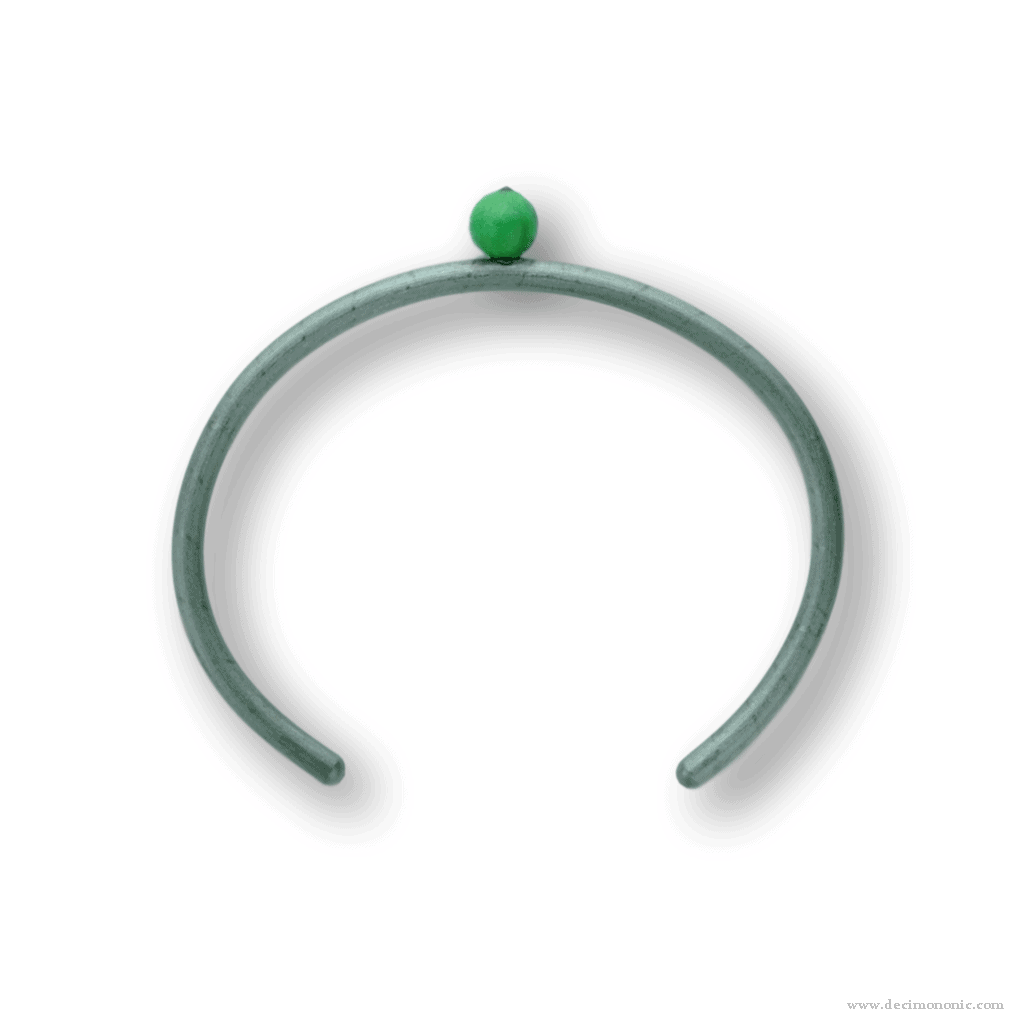 Titanium cuff with variscite bead - Variscia Collection by Decimononic