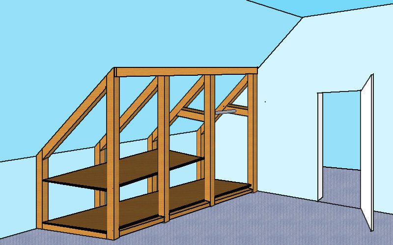 Obere Abschlussleiste für den Dachschrägenschrank