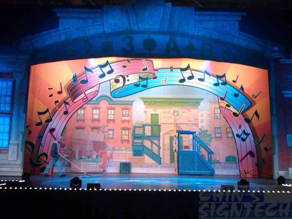 Fabric stage backdrop at oversea