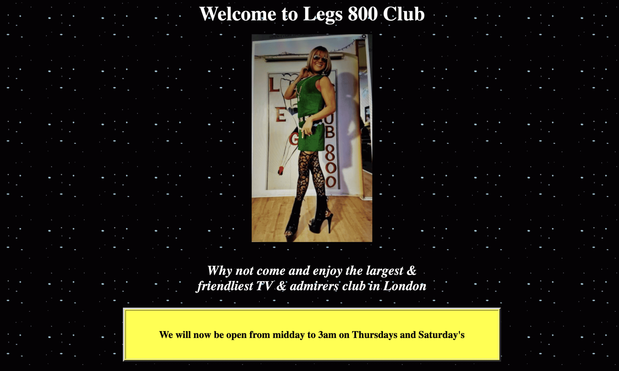 Legs 800 TV And Admirers club London