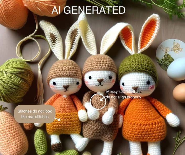ai generate photo of crochet bunnies