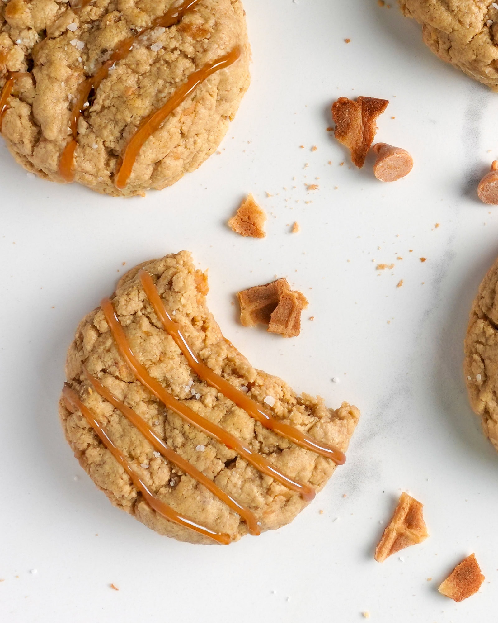 Caramel waffle cone protein cookies