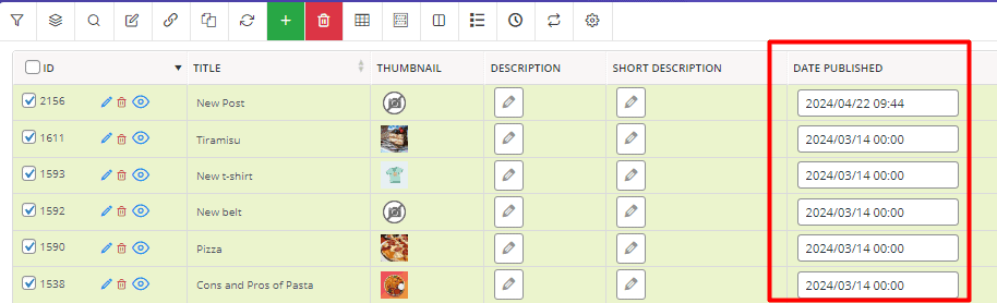 bulk edit WordPress post publish date based on author